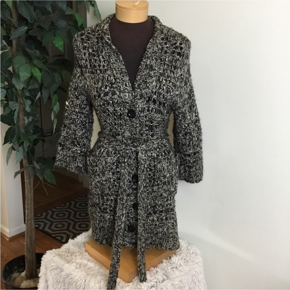 Apostrophe open knit chunky button down sweater Women’s size Small (6-8)